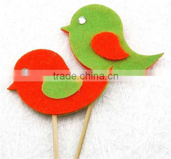 10 Handmade Felt Bird Cupcake Topper Cake Decorations Birthday Baby Shower
