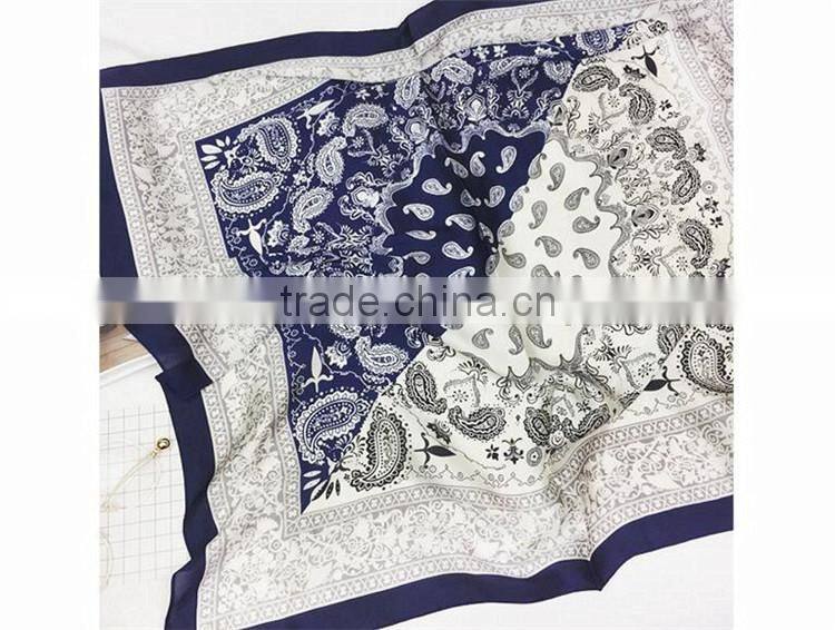 Wholesale fashion customized printing square silk scarf