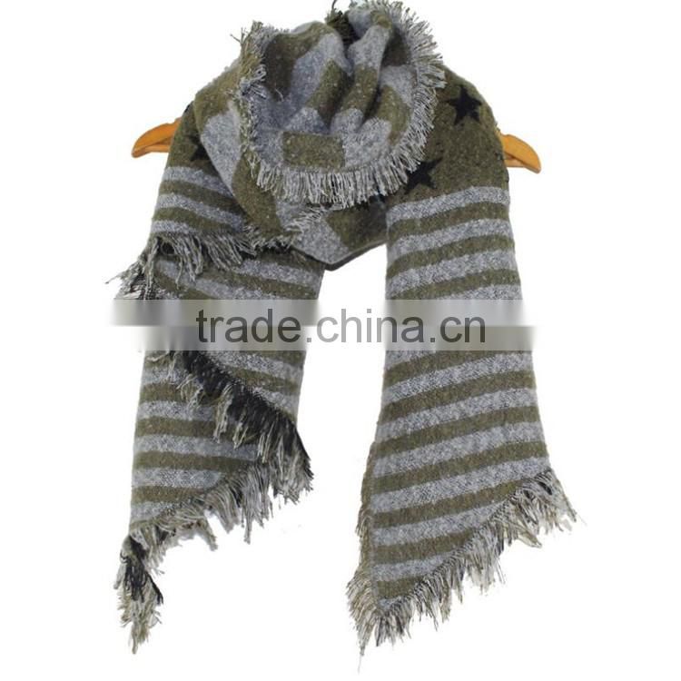 Fashion EU Stars and Stripes Winter Women Scarf and Shawl 2017
