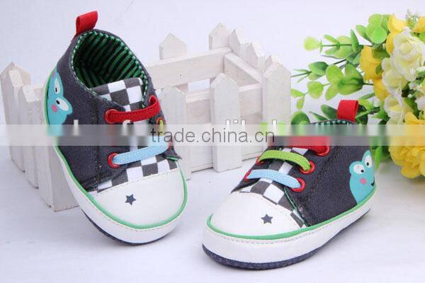 spring 3 colors slip-on printed frog baby walking shoes