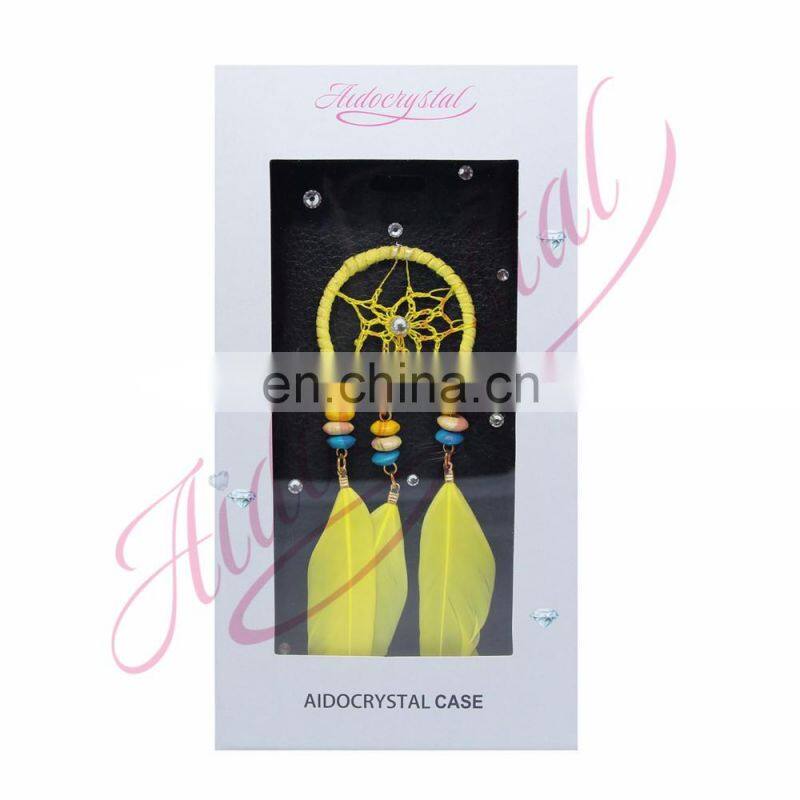 Aidocrystal 2016 Wallet Stand With Card Holder Yellow dreamcatcher Flip Phone Back Cover For iPhone 7/ 7 Plus Cases