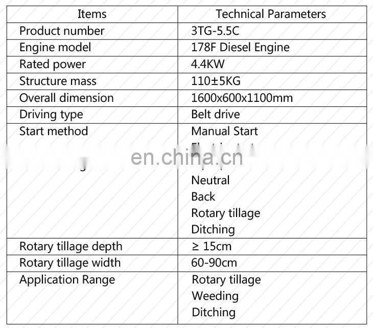 Garden Small Hand Types 4.4kw Diesel engine Powered Cultivator Tiller
