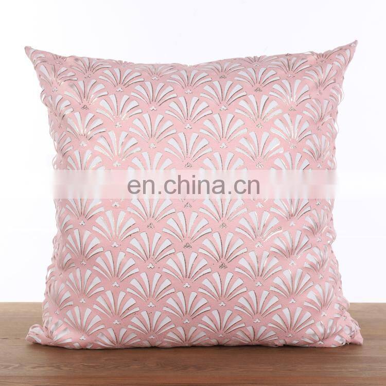 Decorative pink die cutting flower wholesale pillowcase/pillow case