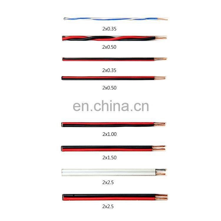 Colored black and red or lucency twisted speaker cable wire 2 core standard monitor audio speaker cable