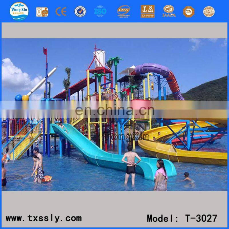 Big water park equipment water sports with spiral slide
