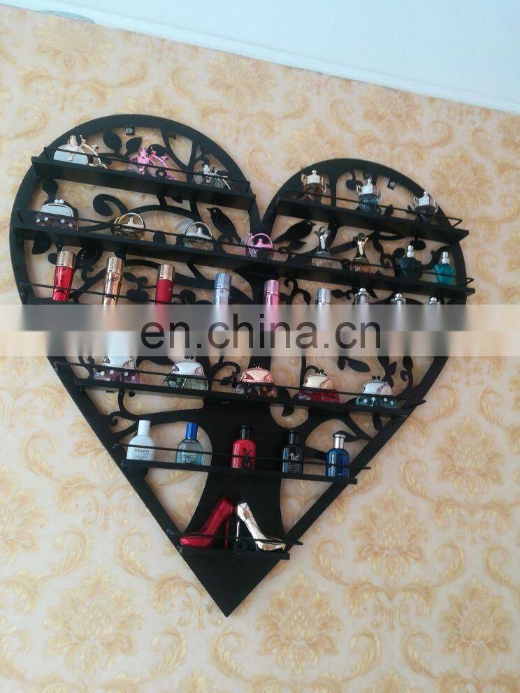 Nail Polish Rack Stand Heart Shaped Wall Shop Racks Solan Manicure Cosmetic Display Shelf Storage Box