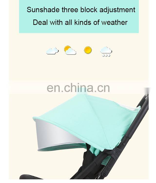 Lightweight Fiber Heated Adjustable Handle Baby Stroller