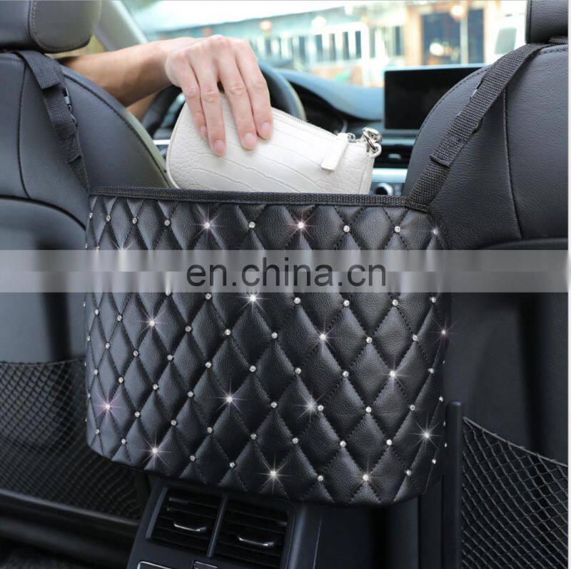 Car Net Pocket Handbag Holder Driver Storage Netting Pouch Handbag Holder Front Seat Storage Barrier of Backseat Pet Kids