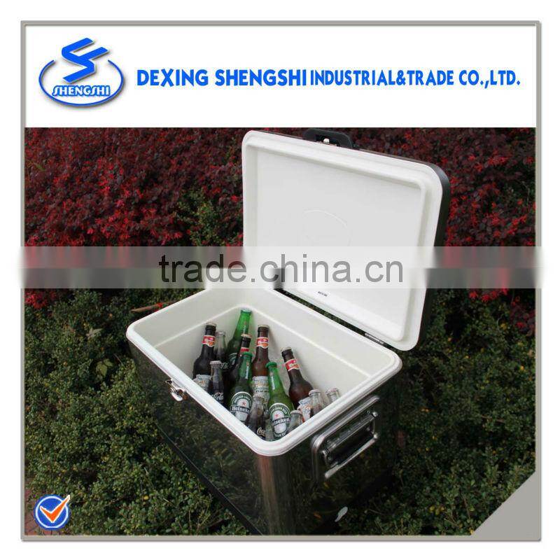 54L Multifunction beer retro metal cool chest steel cooler