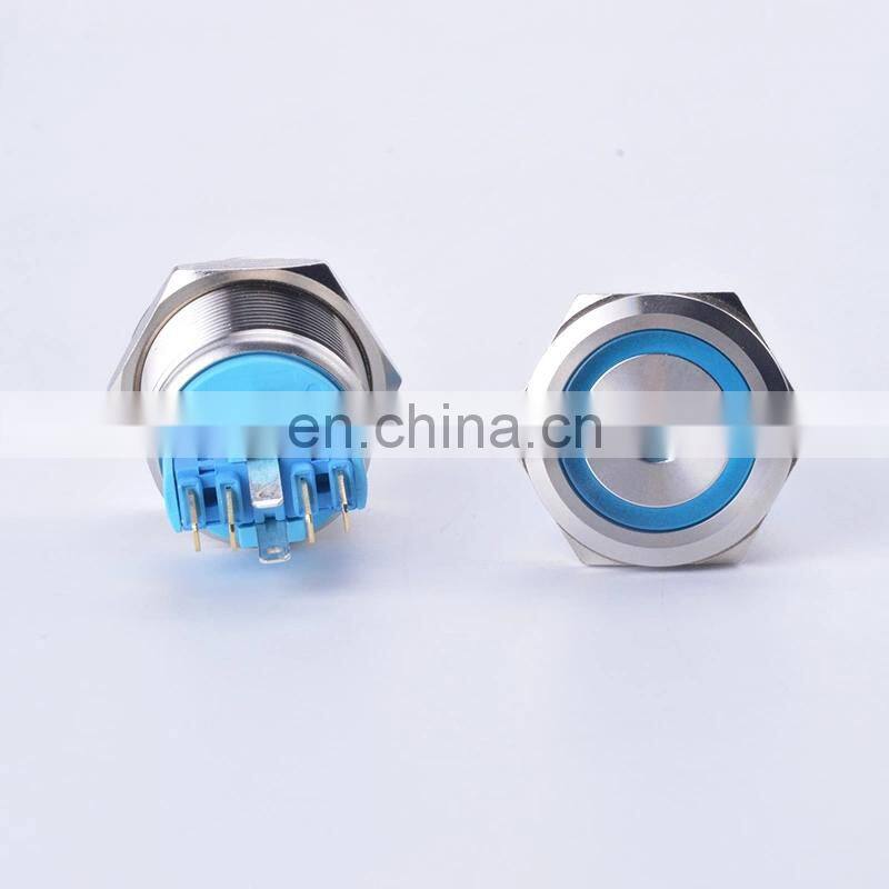 22mm Waterproof Metal Push Button Switch Self Latching Self Momentary Annular Power Symbol with Lamp