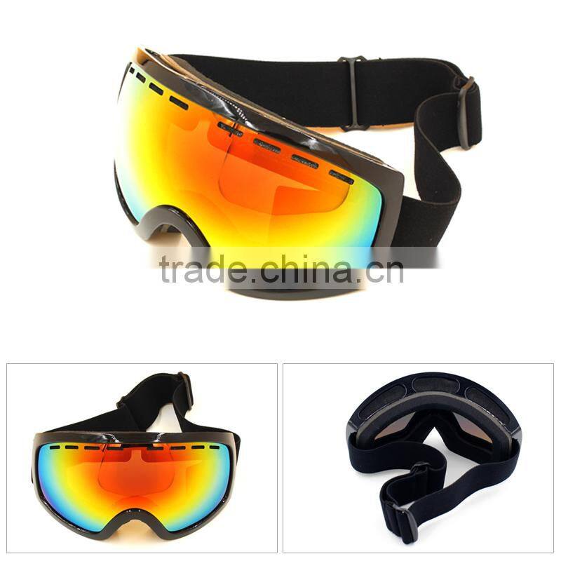 2015 New men dual REVO lens best ski goggles black frame hot popular winter sport eyewear