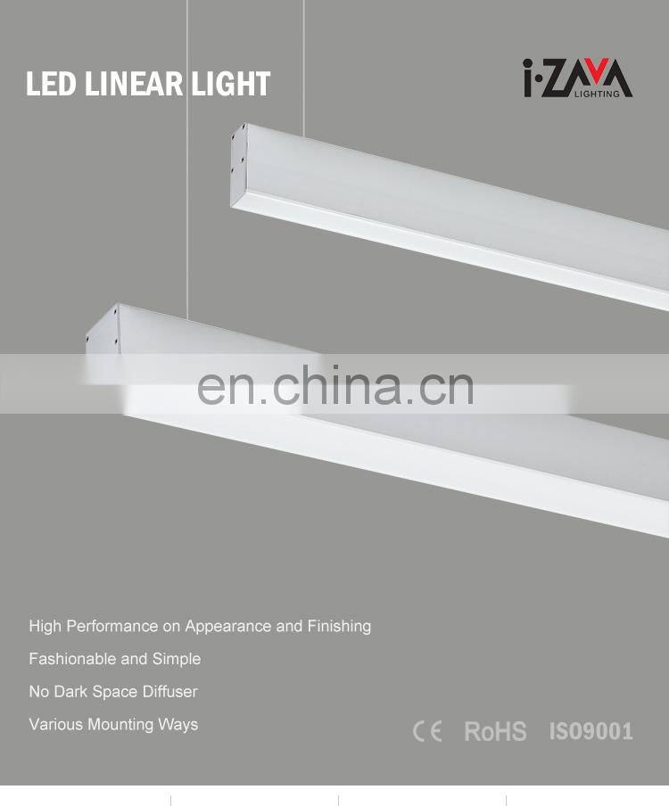 Various Mounting Ways Aluminum Indoor Office Studio 60CM 120CM 24W 48W LED Pendant Lamp