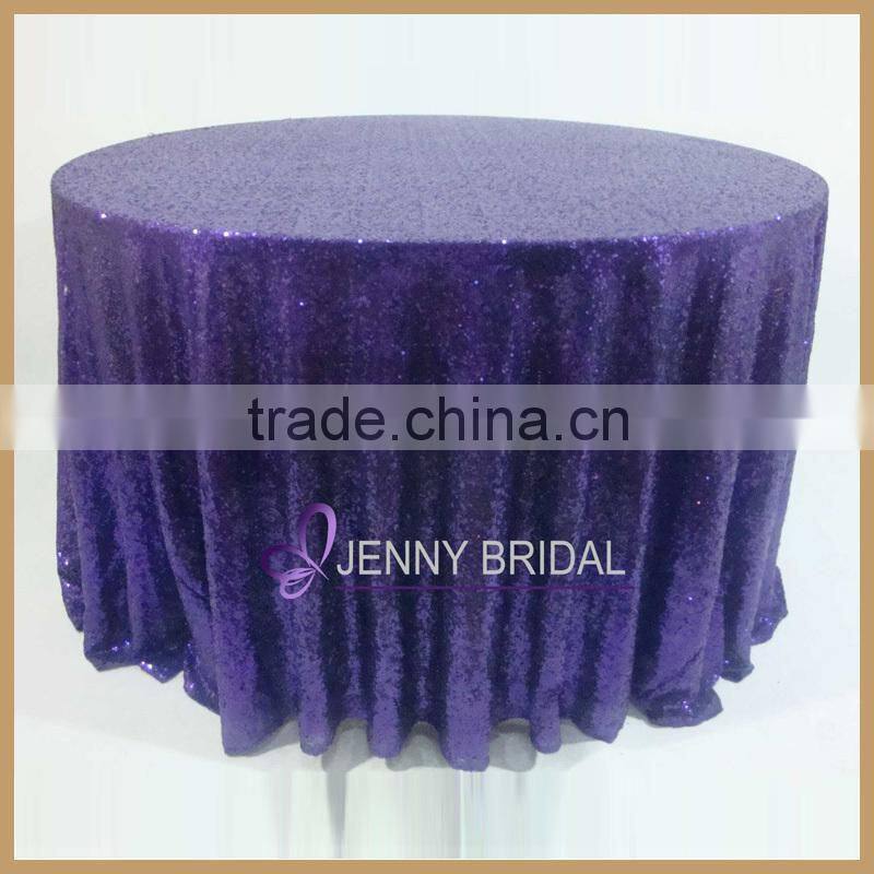 SQN64#12 jenny bridal purple sequin round table cloth