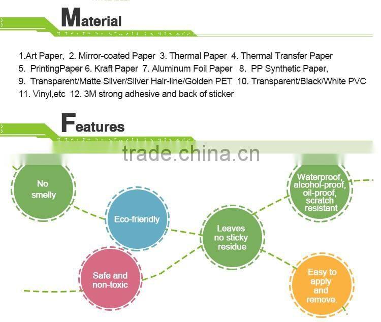 Wholesale best quality custom bottle label printing