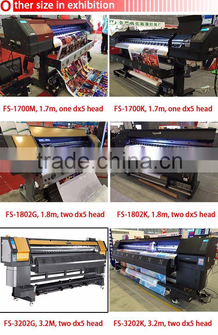 Best price FunsunJet FS-1802k 1.8m eco solvent inkjet printer with one dx5 head 1440dpi