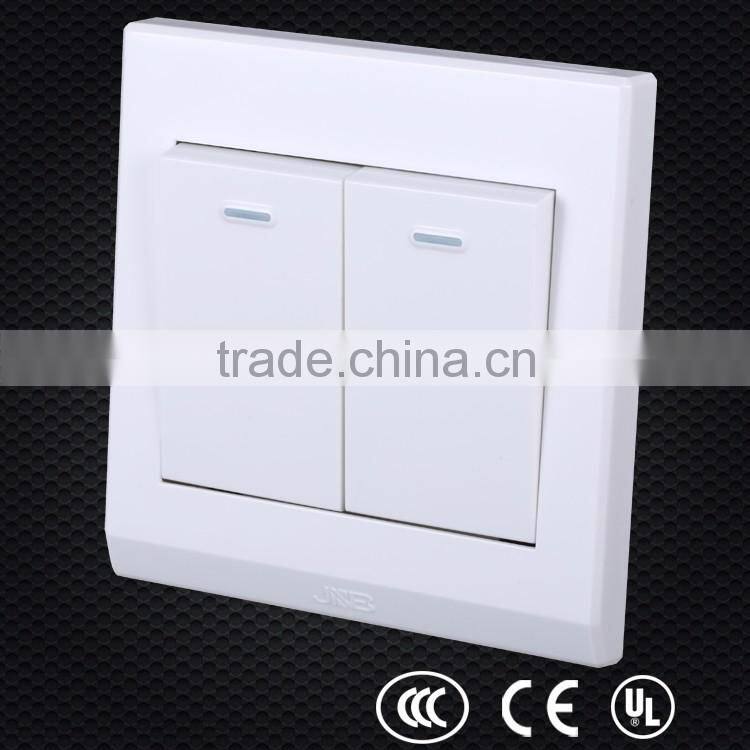 lastest wholesales price BS 2 gang one way switch, plate switch, push light switch
