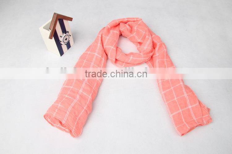 Wholesale Fashion Children Kid's Checked Plaid Cotton Polyester Autumn Winter Scarf