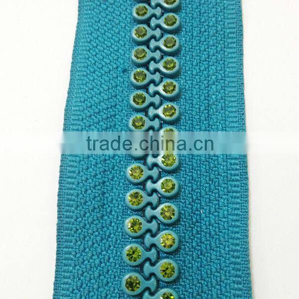 Rhinestone teeth zipper original manufacturer