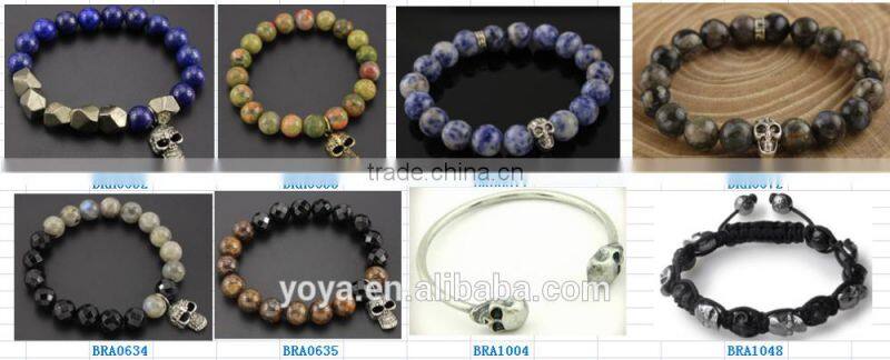 BRH1502 elastic bracelet, blue agate beaded blue druzy bracelet