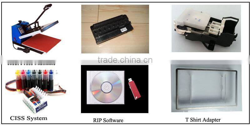 A3 size 8 color printer can directly print on t-shirt, no need pre-treatment printing machine