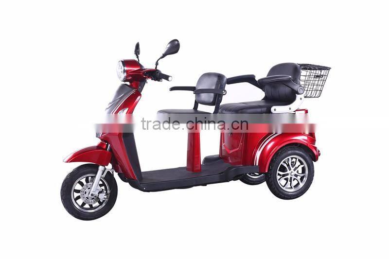 60V 1000W Electric Tricycle with Two Seats for Disabled