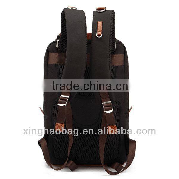 Canvas&leather backpack bag the school backpack cheap wholesale