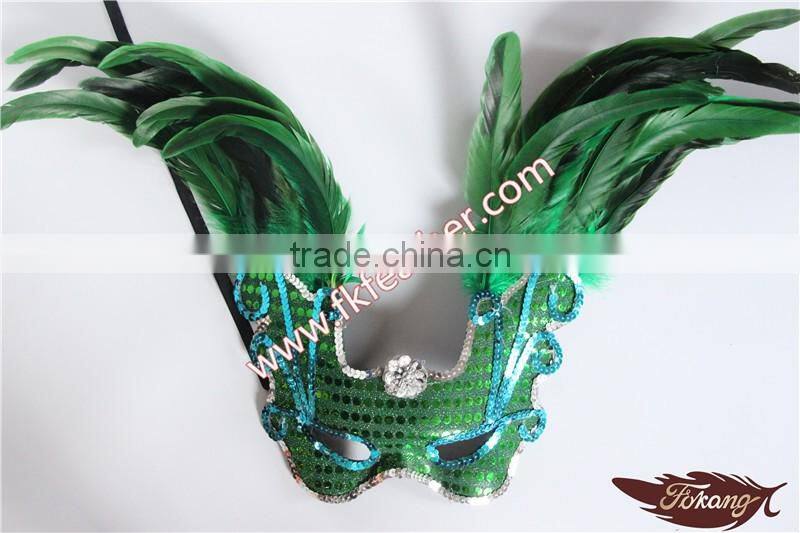 Bachelorette Party Supplies Rose Red Turkey Feather Mardi Gras Mask