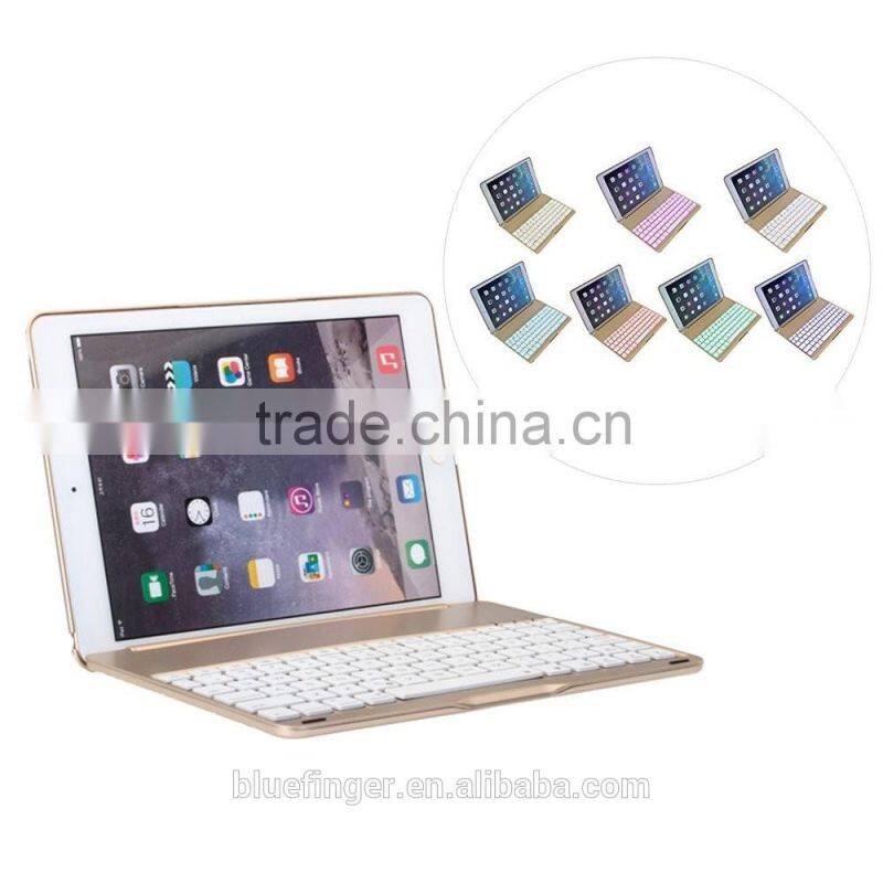 Best seller Backlit Aluminium alloy Bluetooth keyboard case for 9" Android tablet with smart cover