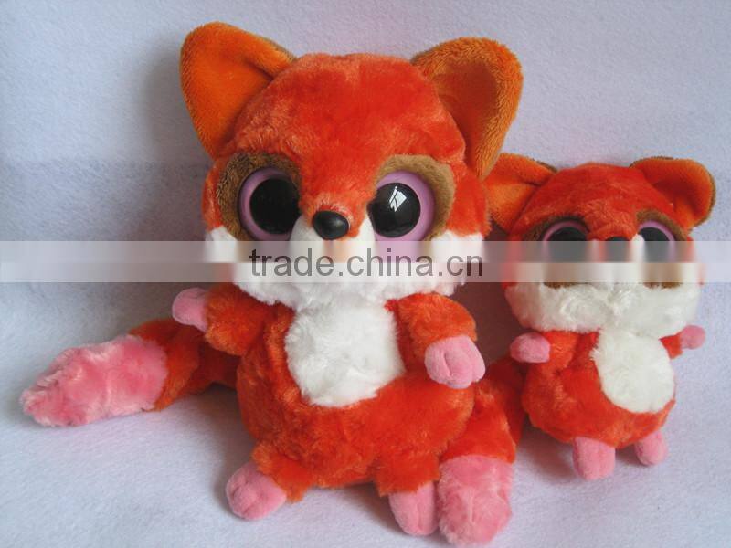 2014Hot Sale Plush Animal Big Eyes Red Fox soft toys