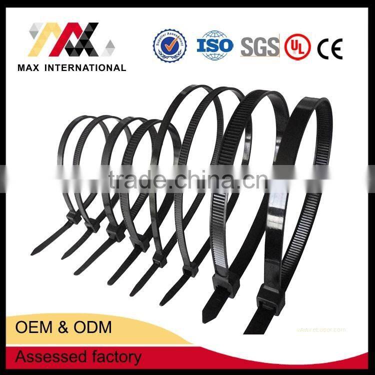 2.5*200mm 3*150mm 3*200mm Black Nylon 66 Plastic Flexible Cable Ties