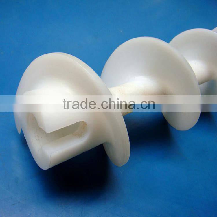 OEM factory price cnc machining white screw conveyor custom big uhmw-pe plastic screw for engineering
