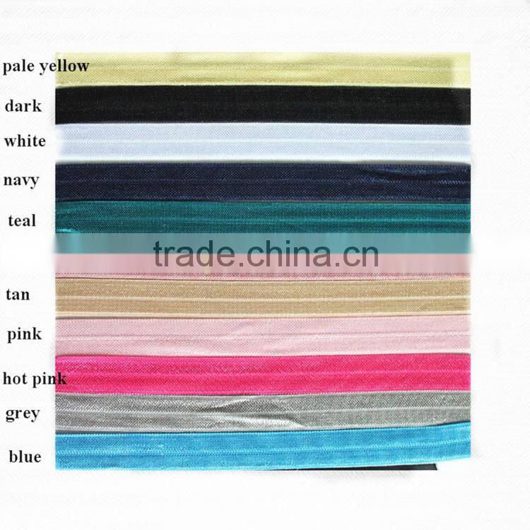 Hot-selling 5/8 Width Floral Fold Over Elastic,Printed FOE Elastic For Babygirl Hair Tie