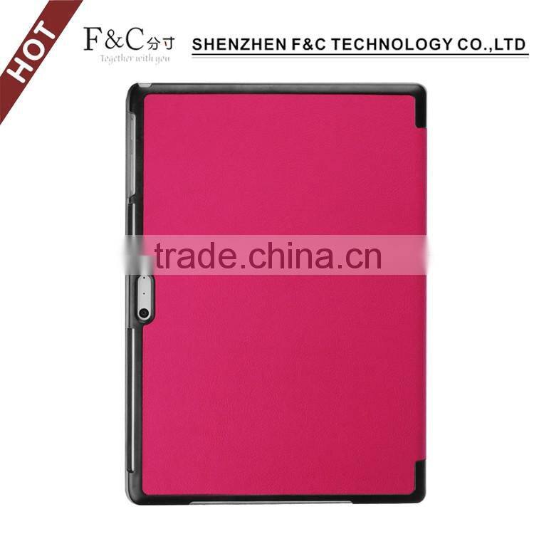PREMIUM RED 3 FOLDING PU LEATHER CASE FOR MICROSOFT SURFACE PRO 4 SMART STAND COVER