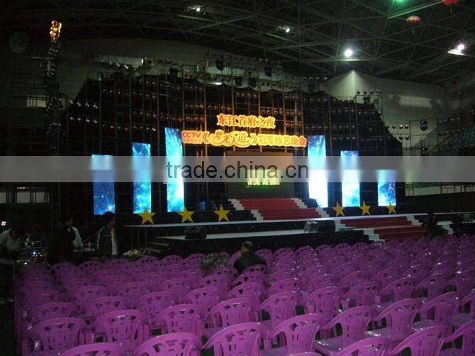 hight quality indoor &outdoor stage used transparent led curtains