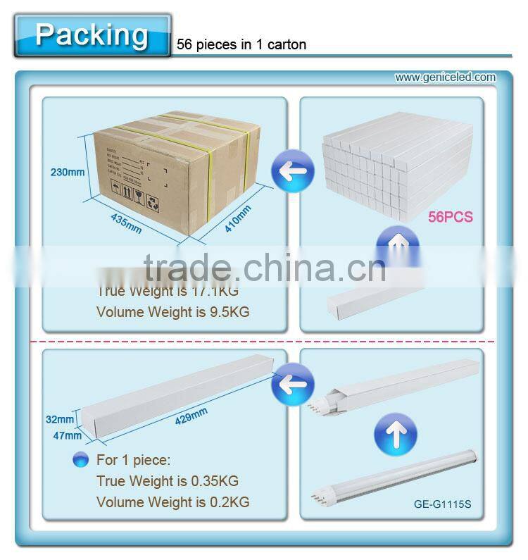 fluorescent tube,2G11 LED led tube light 15W replace philps master PL-L and OSRAM DULUX water bubble light tubes