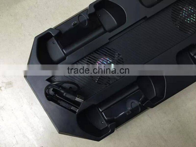 2015 newest arrival 10 in 1super charging dock for PS4 multifunction console charging stand +USB HUB+Cooling fan