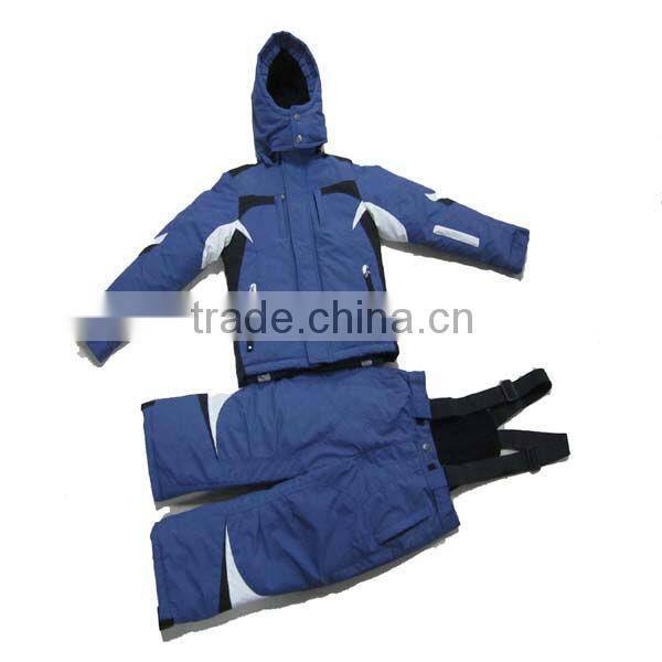 2013 New nylon taslon waterproof boys fashion blue ski suits for kids ski jackets and pants suits in ski & snow wear