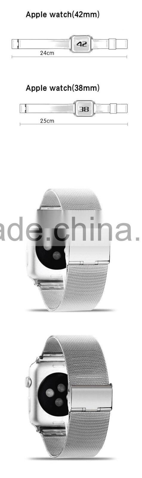 Shengo High Quality Genuine Stainless Steel Watch Strap For Apple Watch With Band Adapter 38mm 42mm