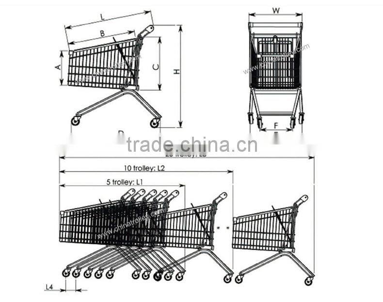 Stair climbing trolley for shopping mall and supermarket
