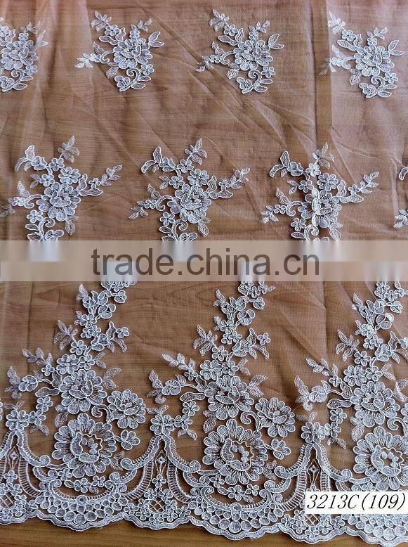 2015 China new bridal cord lace fabric allover design