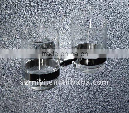 bathroom double glass holder