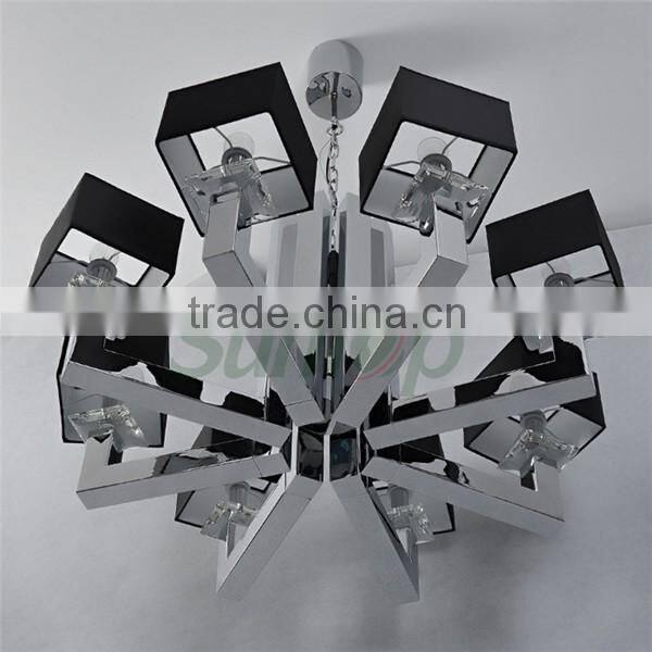 Modern Style chandelier lamp/Premium quality Chromed pendant lamps/ with lampshade hunging lighting