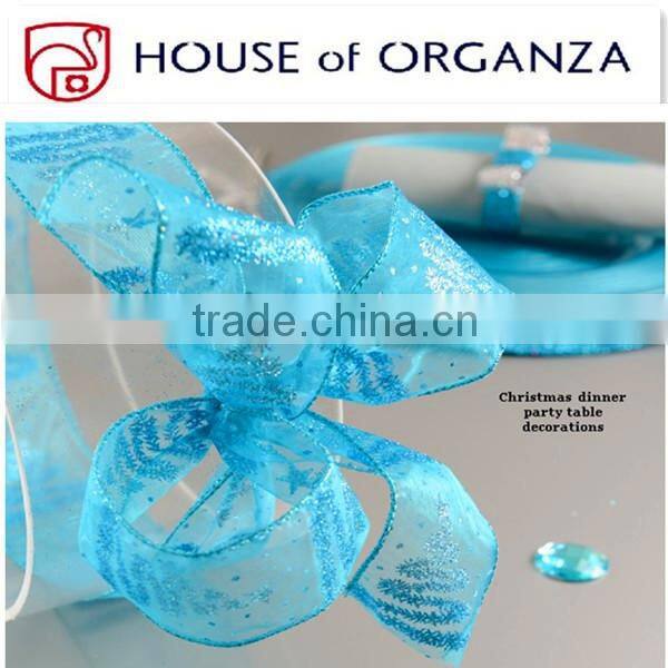 Christmas Theme Organza Decorate Ribbon