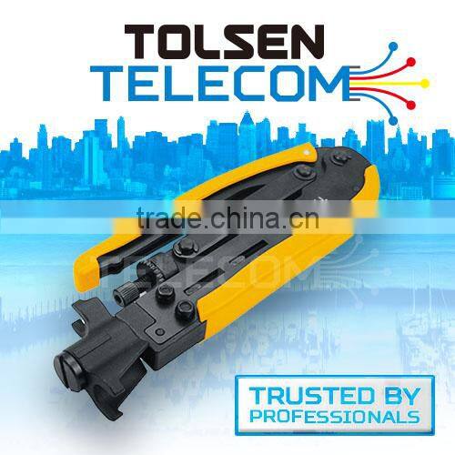 ratchet crimper / compression crimper / F connector / cable cutter / coax cable radial stripper / coax cable tools