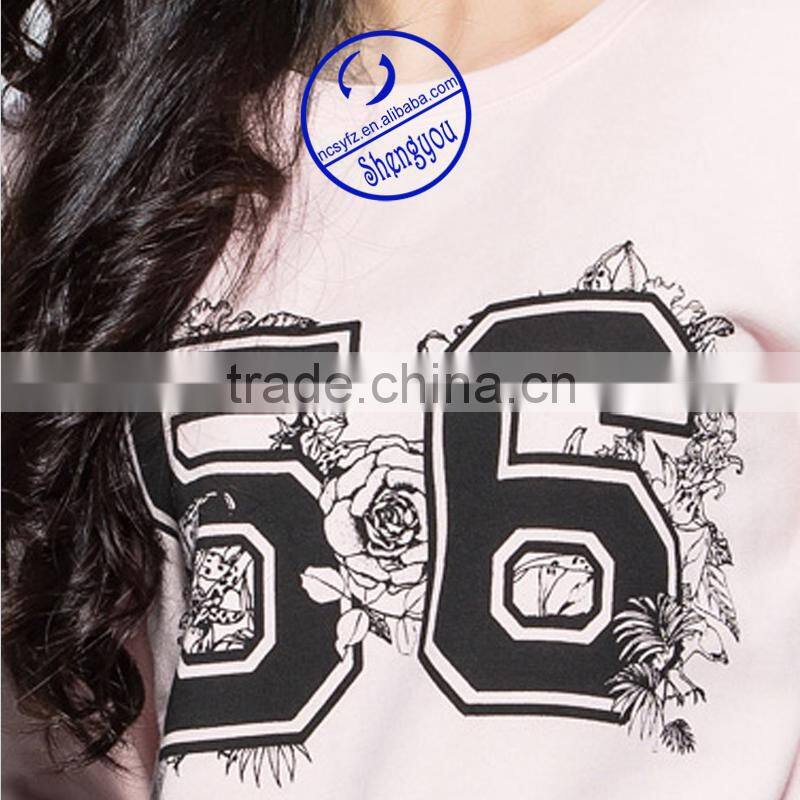 custom womens printed pullover casual fleece sweatshirts wholesale clothing