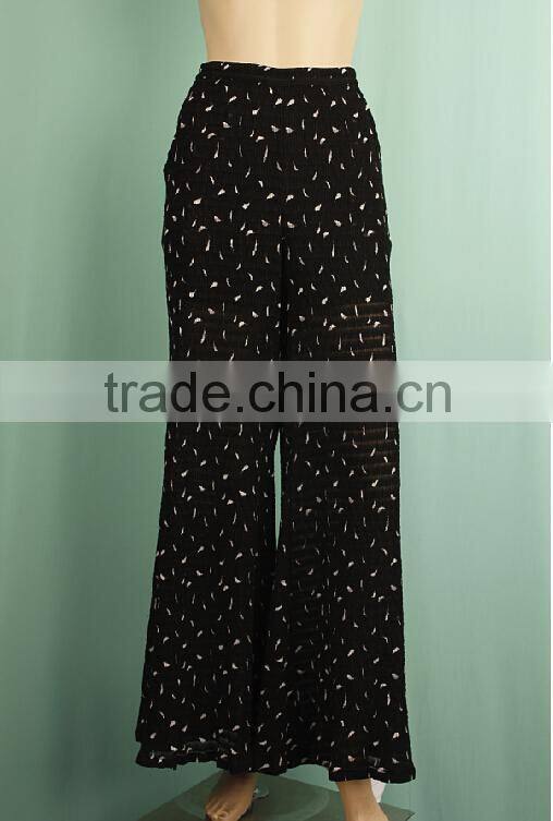 plus size 2016 spring new style high waist chiffon ladies capri trousers