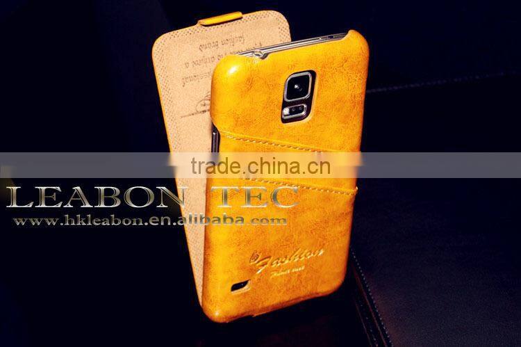 Rose Leopard Skin PU Credit Card Slot Magnetic Strap for Samsung Galaxy S5 Wallet Case Leather