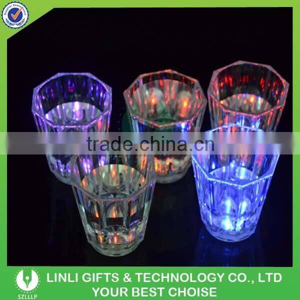 2016 New Hot Color Changing Led Flashing Octagon Shot Cup With Logo
