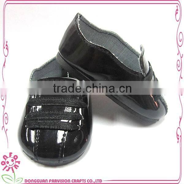 Shiny gold color wholesale doll shoes 18"