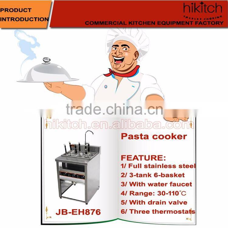 Electric vertical commercial noodle cooker with tap 6 baskets spagetti pasta cookers